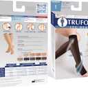 Truform Sheer Compression Stockings, 15-20 mmHg, Women's Knee High Length, Open Toe, 20 Denier, Purple, Large