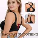 Womens Wireless Jelly Bra Supportive Wireless Push Up Bra Full Coverage T-Shirt Bra (Black)