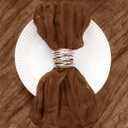 DeZerlor 100 Pack Brown Cheesecloth Napkins Tan Summer Cloth Napkins Set of 100 Dinner Napkins Bulk 21x21 Inches for Wedding Bridal Shower Baby Shower Parties