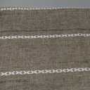 ZeeMart Hemstitched Embroidery Striped Boho Tablecloth 60x60 Inch Cocoa Brown, Heavy Weight Farmhouse Burlap Linen Brown Tablecloth, Wrinkle Resistant Washable Table Cloth for Square Table