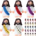 Bememo 25 Pcs Little Jesus Figures, Mini Jesus Loves You Figures, Original Design Multicolor Tiny Easter Figurines to Hide and Seek Religious Gifts for Easter Egg Stuffers(Lively Colors)