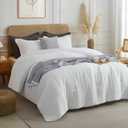 Bailix Cotton Muslin Comforter Set Queen with Polyester Filling, Green