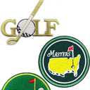 4 PCS Masters Patch Golf Iron On Patches Golf Patches Iron On Parches De Golf Masters Caddy Costume Embroidered Patch Backing for Embroidery Hats Backpacks Bags
