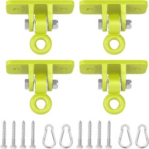 BETOOLL Swing Hangers Heavy Duty Porch Swing Hanging Kit for Ceiling Mounts Playground Tree Swing Hanger Indoor Outdoor Swingset Hardware Brackets Hooks 2400lb Yoga Hammock Accessories Yellow 4PCS