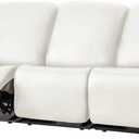 vctops 8 Pieces Waterproof Faux PU Leather Recliner Sofa Covers Stretch Soft 3 Seats Couch Cover Anti-Slip Sofa Slipcover Furniture Protector with Elastic Bottom for Kids Pet(White,3 Seat)