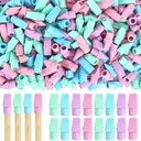 PRALB 400PCS Pencil Top Eraser Bulk Caps for Pencils, Chisel Shape Erasers Toppers for Party Favors Games Prizes, Pencil Top Erasers Cap for Home School Classroom Office Cool Color Series