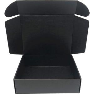Black Cardboard Shipping Box 15.7x11.8x3 Inch Corrugated Packaging Storage Boxes 15 Pack (Inside Size: 15.2 x 11.6 x 3")