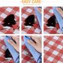 sancua Checkered Vinyl Rectangle Tablecloth - 54 x 78 Inch - 100% Waterproof Oil Proof Spill Proof PVC Table Cloth, Wipe Clean Table Cover for Dining Tables, Buffet Parties and Camping, Red and White