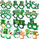 Mega-L 12 Pcs St. Patrick's Day Eyeglasses, St. Patrick's Day Party Supplies Party Favors, Irish-themed Glasses Photo Booth Props Accessories for Saint Patrick's Day Parade Party Decorations