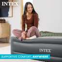Intex 64125ED Dura-Beam Plus Essential Rest Air Mattress: Fiber-Tech – Queen Size – Built-in Electric Pump – 18in Bed Height – 600lb Weight Capacity