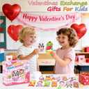 Budbof 28 Pack Valentines Day Gifts for Kids, Mochi Squishies Party Favor Set with Valentines Greeting Cards, Valentine's Day School Prize Party Favor, Classroom Exchange Gift Set
