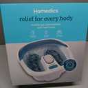 Homedics Bubble Elite Foot Spa Massager with Heat Boost, 2-in-1 Removable Pedicure Center, Toe-Touch Control, Easy Tote Handle with Splash Guard