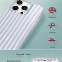 2 x Compatible with iPhone 13 Pro Case, with Aesthetics Striped Design Case for Women Girl, Cute Fashion Simple Soft TPU Slim Protection Phone Case for iPhone 13 Pro 6.1'' - Light Blue & White