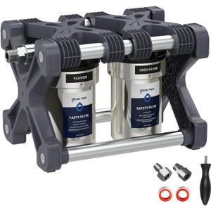 GLACIER FRESH Replacement for Technology RV Water Filtration System, 0.2 Micron Camper Water Filter with Compact 5 Inch Filter, 2-Stage Premium RV Water Filtration System for RVs, Campers and Boats