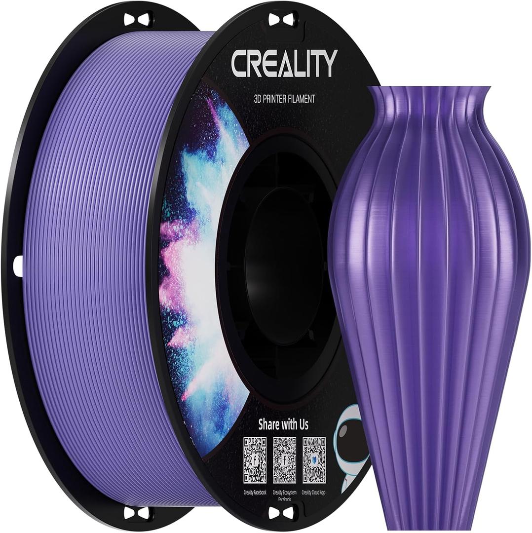 Creality PETG Filament 1.75, 3D Printer Filament, Excellent Toughness, High Precision, Odorless Non-Toxic, Moistureproof, 1 kg (2.2lbs) Glossy 3D Printing Filament for 3D Printer (Purple)