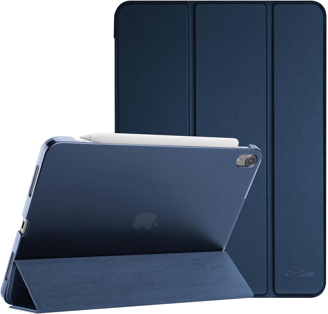 ProCase Smart Case for iPad Air 11-inch M4 (2026, 8th Gen) / M3 (2025) / M2 (2024) & 10.9 Inch iPad Air 5th (2022) & 4th (2020)  Protective Hard Back Cover with Auto Sleep/Wake - Navy