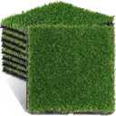 Windyun 32 Pack Artificial Grass Turf Interlocking Deck Tiles 12" x 12" Thick Synthetic Square Fake Interlocking Turf Self Draining Grass Tiles for Patio Indoor Outdoor Floor Decoration Dogs Pee Pad