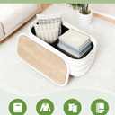 B FSOBEIIALEO 30" Velvet Storage Ottoman Long Bench with Tray, White