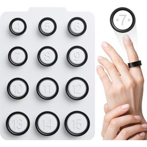 Ring 4 Sizing Kit, Compatible with Ou-ra Ring4, Professional Finger Measuring Tool, Smart Ring Find Your Before You Buy Ring, Size 4 to 15 - Black