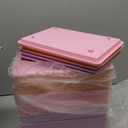 Menkxi 6 Pcs Storage Bins with Lids Small Plastic Storage Containers Stackable Storing Baskets Box Cute Organizer Bins for Organizing Shelves (Pink,Purple,Orange)