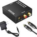 Audio Digital to Analog Converter DAC with 3.5mm Jack, Optical SPDIF Toslink Coaxial to Analog Stereo L/R Converter with Optical Cable and Power Adapter for PS3 PS4 Xbox