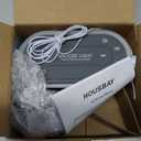 HOUSBAY Glow Small Alarm Clock Radio for Bedrooms with 7 Color Night Light, Dual Alarm, Dimmer, USB Charger, Battery Backup, Nap Timer, FM Radio with Auto-Off Timer for BedsideWhite