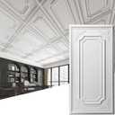 Art3dwallpanels 12 Pack Drop Ceiling Tiles, 2x4 Ft PVC Decorative 3D Wall Panel, Glue Up Ceiling Covering Panels for Basement Kitchen Bathroom, 24x48 Inch, Cover 96 Sq. Ft, White