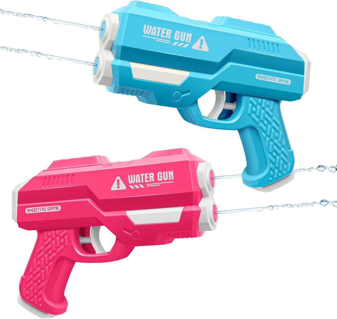 Dsmile Water Guns for Kids Adults, Outdoor Water Toys-2 Pieces Dual Nozzles Squirt Guns for Swimming Pool Beach Outdoor Water Toys