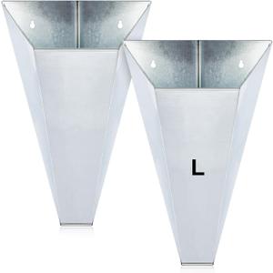 Mumufy 2 Pcs Large Galvanized Steel Poultry Restraining Cones Flat Back Funnel Cone, Up to 12 Pounds, Chicken Killing Cone for Butchering Chicken Birds Turkeys, Easy to Clean (Silver)