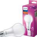 PHILIPS LED 150-100-50W A21 1-Pack 3-Way Soft White (2700K) 2150-1600-620 Lumen (18.5-13-6W = 150-100-50W) Frosted Flicker-Free Light Bulb