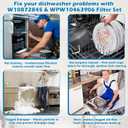 BigHead W10872845 Dishwasher Pump Filter Cup & WPW10463906 Screen Filter Compatible with Whirlpool Kenmore KitchenAid Dishwasher Replaces AP6030094 PS11759673 W10393351 AP6021820 PS11755148 2312301
