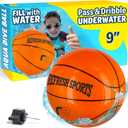 Aqua Dive Ball 9" Basketball  Underwater Pool Game for Kids All Ages  Fun Water Toy to Dribble & Shoot  Great for Outdoor Pool Parties & Summer Water Game Fun  Birthday Gift for Boys & Girls