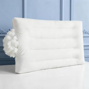 Flat Pillow - Ultra Thin & Adjustable Low Pillow for Side Back Stomach Sleepers, Relief Neck & Shoulder Pain, Customizable Support with Baffle Box Design to Hold Shape, Cotton Cover as Insert, 2in