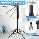 Pool Towel Rack Outdoor, Adjustable 42-71 Inch Freestanding Pool Float Storage Rack, 4-Legged Stand & 6 Foldable Arms, Hot Tub Accessories Towel Dying Stand for Towels, Swim Gear, Pool, Hot Tub etc
