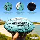Wave Runner Grip It Waterproof Junior Size Football, 9.25 Size, Durable & Double Laced, Perfect for Beach Accessories, Kids Games, Pool Toys, Outdoor Games, All-Weather Indoor & Outdoor Play, Black/Blue