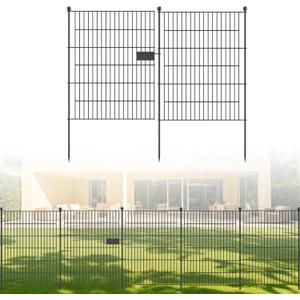 No Dig Fence Gate Tall Dog Fence Outdoor for Yard Garden Fencing, Fence Panels for Dog Animal Barrier, Arched Flower Bed Edging Ornamental Wire Border (5 Panels - 36 in(H) X 10 ft(L) - with Gate)