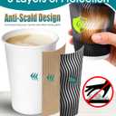 100 Pack 16 oz Disposable Coffee Cups with Lids, To Go Coffee Cups for Hot Drinks, Coffee, Hot Chocolate and Cocoa, Ripple Wall Insulated Cups for Office, Black