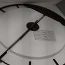 Cuspin Extra Large Wall Clock 36 Inch Modern Black Metal Clock with Walnut Wood Dial, Silent Non-Ticking Oversized Decorative Battery Powered Big Clock for Living Room, Kitchen, Office, Bedroom