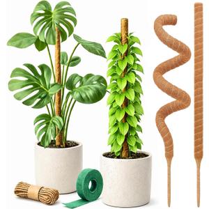 Craft911 Moss Pole Monstera Plant Support 2 Pack 28 Bendable Moss Pole Monstera Plant Support, Plant Stakes for Indoor Plants, Tall Plant Sticks Support for Climbing Plants