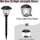 BEAU JARDIN 8 Pack Solar Pathway Lights Outdoor Solar Powered Light Waterproof Glass High Lumen for Garden Landscape Path Yard Walkway Patio Driveway Outside White Color Changing Black