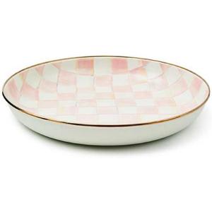 MACKENZIE-CHILDS Enamel Abundant Bowl, Pink-and-White Rosy Check, Large