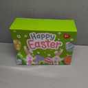 Large Printed Easter Eggs, 6 Inches Jumbo Plastic Eggs Fillable for Easter Themed Hunt Basket Stuffers Fillers Filling Treats Bulks Party Favor Classroom Prize Supplies