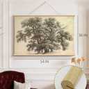 HUARCEY Extra Large Canvas Wall Art 36x54 Inch Vintage Tree Scroll Wall Art