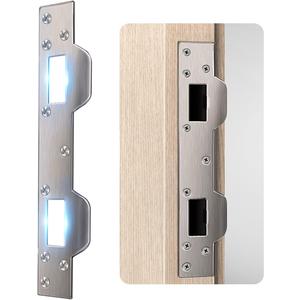 Door Strike Plate Reinforcement Plate - Front Door Security Devices Metal Striker Plates Door Latch Plate with 5-1/2 inch to 6 inch Hole for Exterior Interior Door Deadbolt Fix Door Frame Door Jamb
