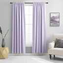 DONREN Room Darkening Window Curtain Panels for Bedroom - Rod Pocket Blackout Solid Curtains for Dining Room(Light Purple,52 W x 90 L 2 Panels)