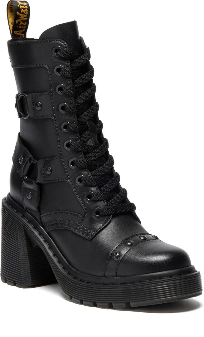 Dr. Martens Women's Chesney Harness Flare Heel Leather Boots (7)