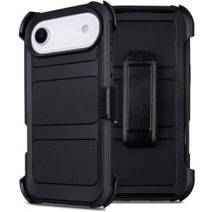 Case for iPhone 17 Air Case with Belt Clip Holster,for Defender iPhone 17 Air Cases with Stand,Heavy Duty Rugged,3 Layers of Sturdy,Anti-Drop,Cases iPhone17AirCase Protective (Black)
