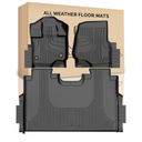 Original Floor Mats for 2015-2025 Ford F150 / 2022-2025 F-150 Lightning SuperCrew Cab (Not Fit Rear Seat with Under-Seat Fold Flat Storage Model) - Custom Fit Rubber All Weather Floor Liners