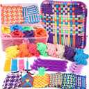 Weaving Loom Kit Toys Crafts - Arts and Crafts for Kids and Adults - Great Birthday Gifts for Girls Ages 6 7 8-12 13 Years Old - Sturdy Frame Potholder Loom Making Kits Portable Box and Craft Loops