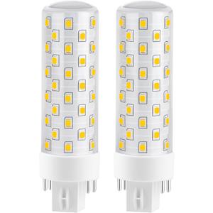 GX24Q LED Bulbs, 4100K Neutral White, 4-Pin Base CFL Light Bulb Replacement for 13W 18W 26W Compact Fluorescent Bulb in Bathroom Vent Fan, Kitchen Hood 10W 2-Pack (Ballast Removed Required)